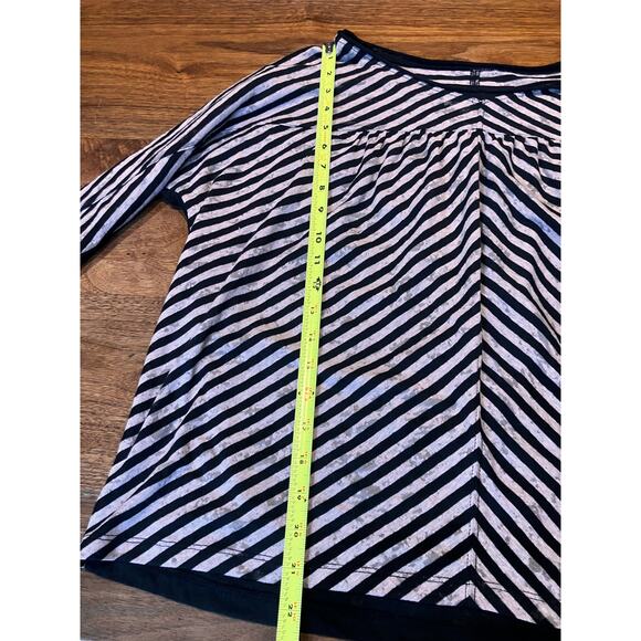 ANTHROPOLOGIE Small Womens Top Striped Lightweight Long Sleeve Black Casual - Picture 7 of 7
